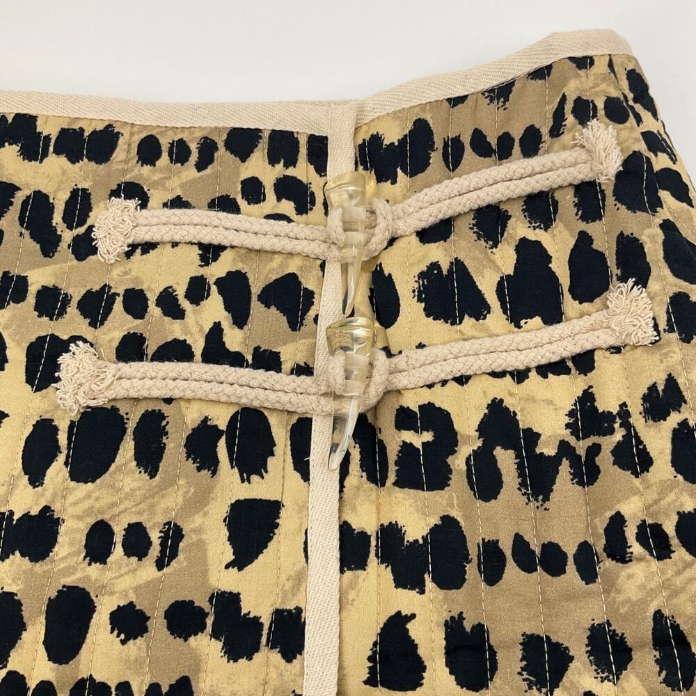 Rachel Antonoff Skirt M Leopard Print Wrap Mini Toggle Front Lined Mob Wife NEW - Picture 8 of 15